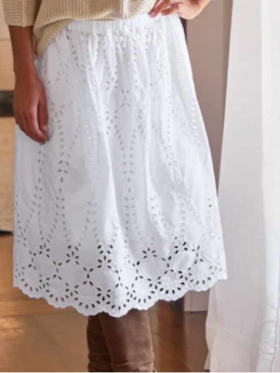 Frank & Eileen Dresses & Skirts - Frank & Eileen White Eyelet Midi Skirt